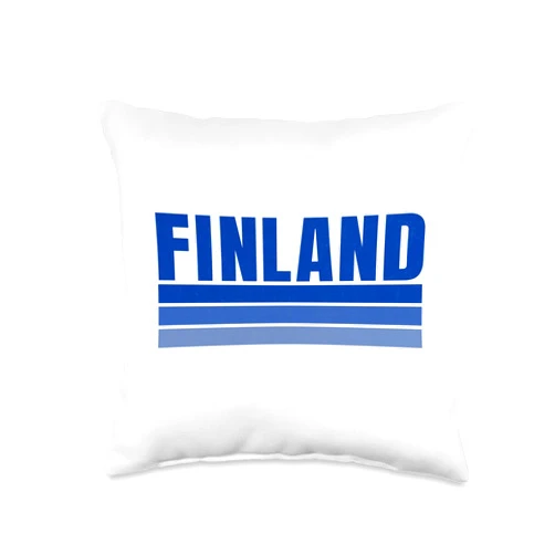 Finland Fanshop Stylish Blue Striped Traditional Fun Finland Finnish Throw Pillow, 16x16, Multicolor