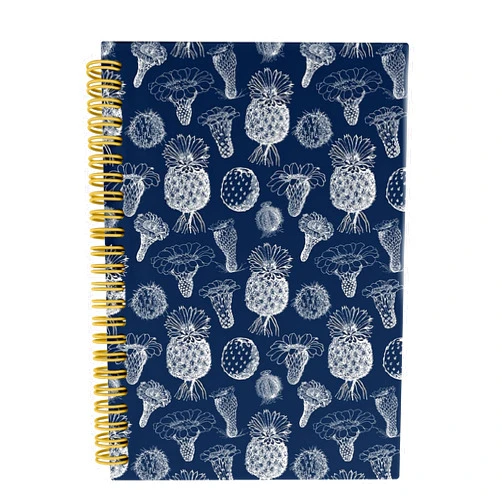 Knibeo Rustic Marine Life Sea Anemones Navy Blue Oceanic Lined Hardcover Spiral Notebook Journal 5.5×8.3 Inch,College Ruled Notebook for Work Notes Journaling,Gifts for Ocean Lovers Marine Life Lovers