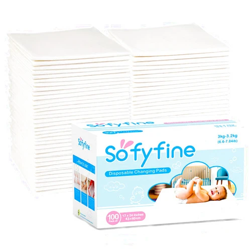 SOFYFINE 100 Count Disposable Changing Pads for Baby 17