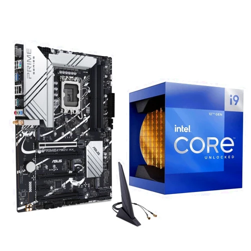 INLAND CPU Motherboard Combo - Intel Core i9-12900K Desktop Processor 16 (8P+8E) Cores up to 5.2 GHz with Integrated Graphics Bundle with ASUS Prime Z790-V AX WiFi DDR5 Motherboard