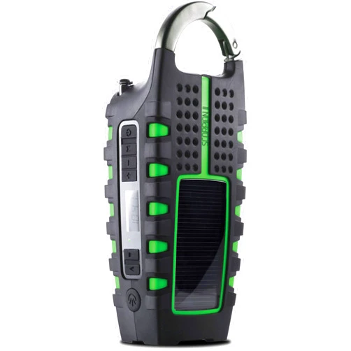 Eton - Scorpion II Rugged Multipowered Portable Emergency Weather Radio & Flashlight Green, Hand Crank, LED Flashlight, Smartphone Charger, Solar Power, 800 MAH Battery, Commitment to Preparedness
