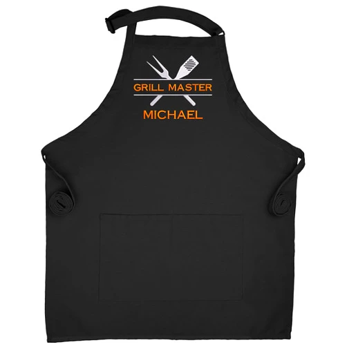 Custom Apron Store Grill Master Apron - Personalized Adult Aprons - Embroidered Grilling Chef Apron For Men - Customized Chef Aprons For Women
