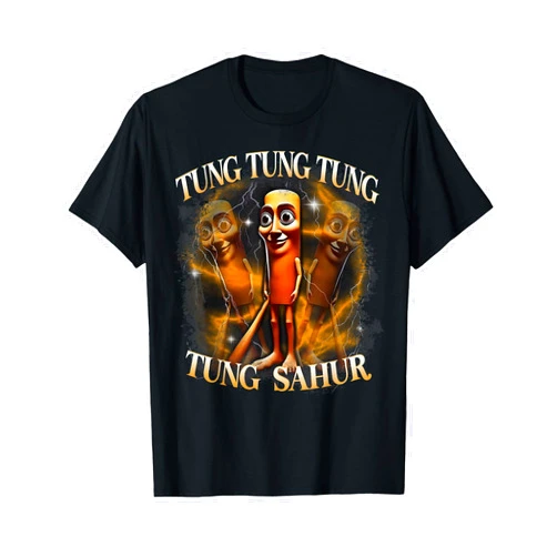 Tung Tung Tung Sahur Funny Meme Brainrot Humor Gen Z T-Shirt