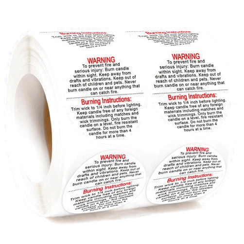 Pop Resin Candle Warning Labels 1.5 inch Candle Jar Container Stickers Candle Making Stickers Warning 500 Pcs Per Roll Waterproof Candle Safety Labels Sticker Decal for Soy Wax Candle Jars,Tins and Votives