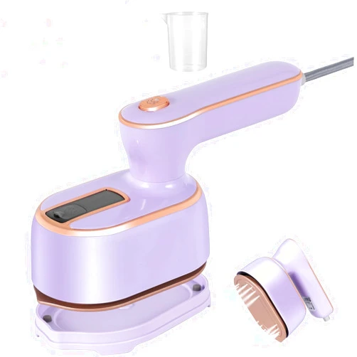 HFLYJPYW Mini Steam Iron for Clothes, Travel Steamer for Clothes Portable Steamer Travel Iron, Micro Steam Iron Mini Handheld Steamer Support Dry And Wet Ironing for Home Travel (Purple)