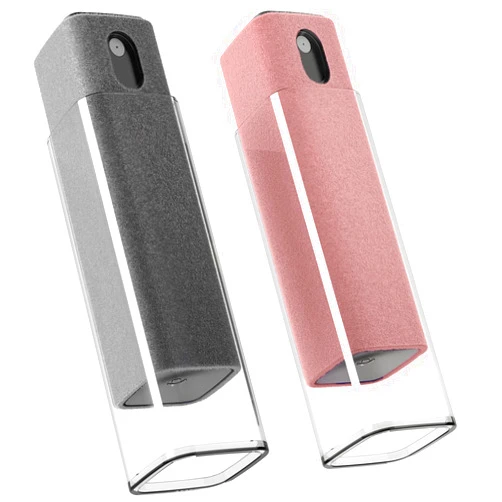 EVEO Screen Cleaner Spray and Wipe - 2-in-1 Car Screen Cleaner & iPhone Cleaner Touchscreen Mist Cleaner for Laptop, Computer, MacBook, iPad and More - Streak-Free Shine -2 Pack (Grey & Rose Gold)