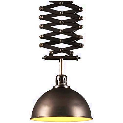 ZXKYZR8 Spotlight Elasticity Spring Ceiling Mount Light Retractable Adjustable Pendant Farmhouse Barn Chandelier - Vintage Rustic 4 Colour Lamp Shade - for Cafe Corridor Hall Office Club Bar