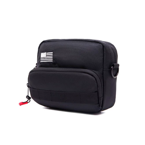 CWXEDN Universal Motorcycle Bag - American Flag Tool Bag, Harley Softail Dyna Sportster Accessory, Black Sissy Bar Front Storage
