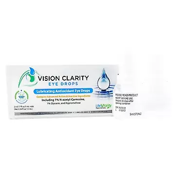 Vision Clarity Eye Drops, 2 Pack (5mL Bottles) Lubricating Antioxidant Eye Drops for Dry Eyes - Low pH, Pharmaceutical Grade to Nourish, Moisturize and Protect 2 Count (Pack of 1)