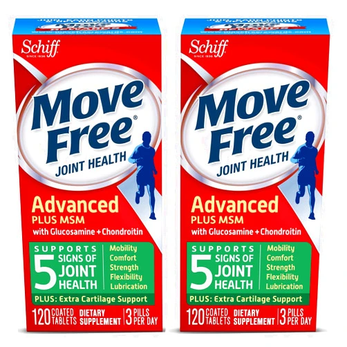 Move Free M Move Free Advanced Plus MSM with Glucosamine & Chondroitin , 120 Count (Pack of 2)