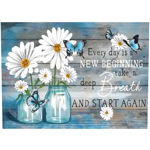 HOIYLDS Diamond Painting Kits for Adults - Daisy Diamond Art Kits for Adults Beginner, Inspirational DIY Full Drill Diamond Dots Paintings with Diamonds 5D Gem Art and Crafts Home Wall Decor 16x12inch