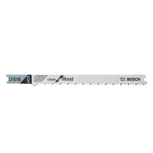 BOSCH U101B 5-Piece 4 In. 10 TPI Variable Pitch Clean for Wood U-shank Jig Saw Blades, Silver Metallic