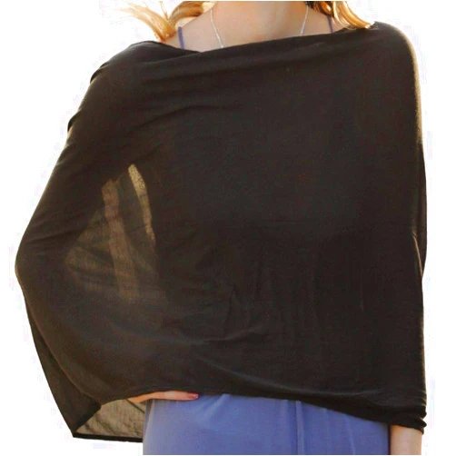 Pang Wangle Washable Silk Scarf with Insect Shield Bug Barrier Perfect for Outdoors & Travel Black