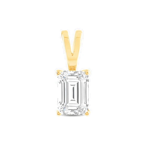 Everyday Elegance Solid 14K Gold Cubic Zirconia Solitaire Pendant Necklace for Women Heart, Princess, Round, Oval, Emerald, Pear & Cushion Cut 1 or 2 CTW | .60mm Thick 16