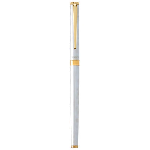 Pilot Fountain Pen Cavalier, Marble Body, Fine Nib, Gold&White (FCAN-5SR-GDW-F)