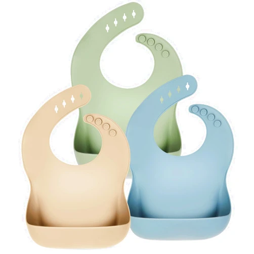 Eascrozn Silicone Baby Bibs for Boys Girls, 3 Pack Soft Adjustable Silicone Bibs for Babies Toddlers, BPA Free, Waterproof Bibs for Baby Eating Essentials Baby Gifts