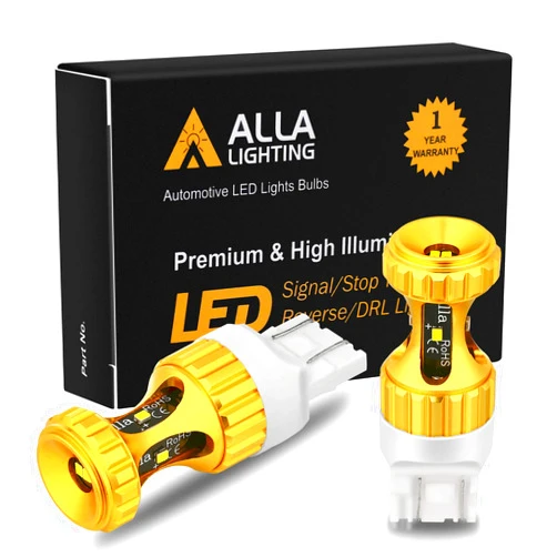 Alla Lighting 7440 7443 LED Bulbs 3000lm Extreme Super Bright Car Signal/Reverse/Stop/Brake Tail Lights DRL T20 7441 7444 W21W 7442, 6000K White