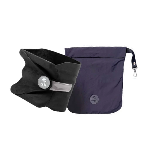trtl Pillow - Scientifically Proven, Super Soft Neck Support Travel Pillow for Sleeping - Lightweight and Machine Washable - Ergonomic Design for Traveling on Airplanes, Cars, and Trains - Black