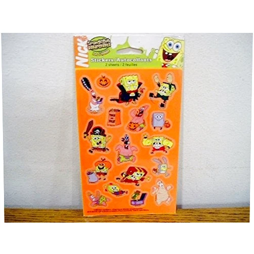 American Greetings Stickety Doo Da Halloween Stickers - 34 Stickers Spongebob Squarepants Patrick Dracula Frankenstein Pirate Mummy