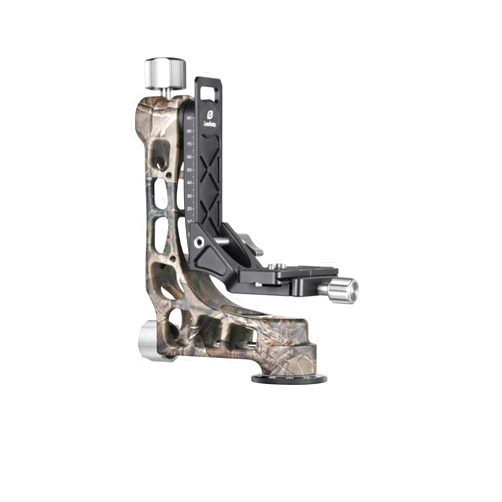 LEOFOTO Lightweight Heavy Duty Aluminum Gimbal Tripod Head, with 100mm Compatible Arca Plate, 100mm Adjustable Height, Maxload 25KG, Weight 2.2 Pound, 3/8