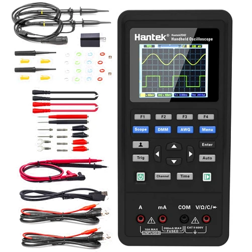 Hantek 2D42 Handheld Oscilloscope 40MHz Waveform Generator Multimeter 3 in 1 Multifunction Tester 2CH+AFG+DMM Scope