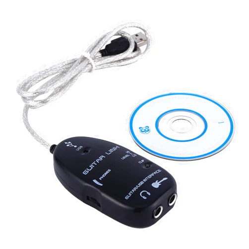 Sunicon USB Guitar Link cable, Guitar to USB Interface Link Audio Cable with Software CD driver for PC Recording Adapter