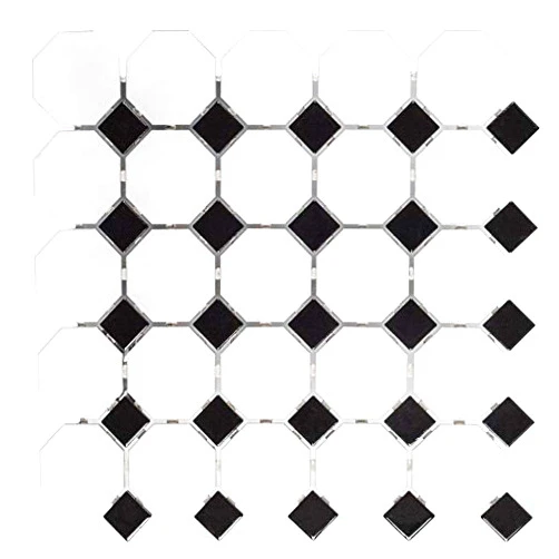 Squarefeet Depot Retro Octagon Porcelain Mosaic Floor and Wall Tile, 12