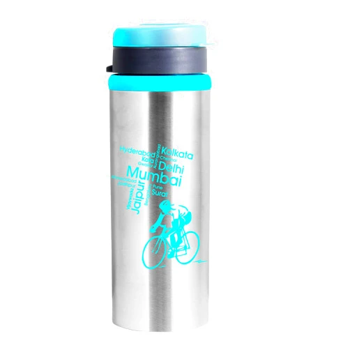NanoNine Sprint Single Wall Flip Top Stainless Steel Water Bottle, 600 ml, 1 pc, Green