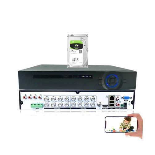 Evertech 16 Channel 5MP Security Camera Digital Video Recorder with 2TB Hard Drive for Recording Easy Remote Access