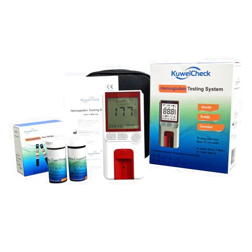 KuweiCheck Hemoglobin Test Meter kit with 50pcs strips,50 lancets and 50 capillary tubes