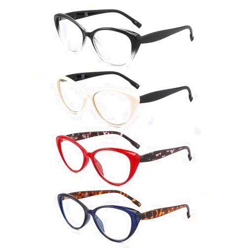 25DU Reading Glasses for Women Blue Light Blocking Cat Eye Frame Spring Hinge Anti Eyestrain Computer Readers