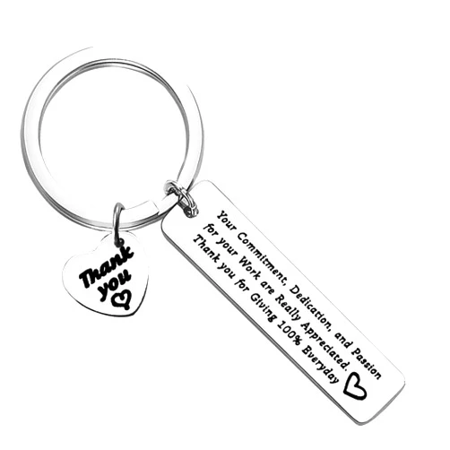 Dabihu Employee Keychain Appreciation Gift Your Commitment, Dedication, and Passion for your Work are really appreciated Keyring Thank You Gift for Nurse Doctor Coach Volunteer Social Worker Nanny Jewelry