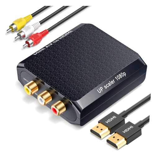 WENTER RCA to HDMI Converter, 1080P AV to HDMI Converter, Mini Composite CVBS Audio Video Adapter Supports PAL/NTSC for VCR/VHS/Xbox/PS3/STB/N64/Wii/TV/PC/Blue-Ray DVD Players