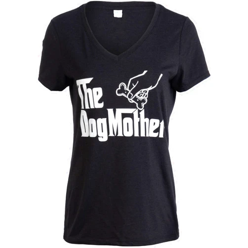 Ann Arbor T-shirt Co. The Dogmother | Funny Cute Dog Mother Mom Owner Pet Doggo Pup Women V-Neck T-Shirt