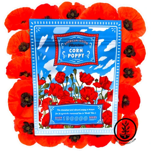 Mountain Valley Seed Company Corn Poppy Wildflower Seeds – 190,000+ Non-GMO Seeds – American Legion Red Poppy – Attracts Bees & Butterflies – Easy-to-Grow Annual for Pollinator Gardens, Meadows & Landscaping