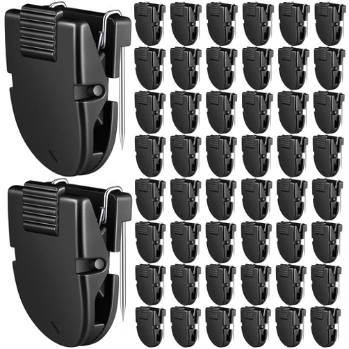 Feifeiya 50 Pcs Cubicle Clips Fabric Panel Cubicle Accessories Fabric Partition Panel Wall Clip Office Photos Wall Clips for Notes Memos Standard Size, 40-Sheet Capacity (Black)