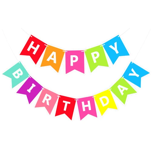 Fecedy Colorful Happy Birthday Banner Bunting Pre-Strung No DIY for Birthday Party Decorations
