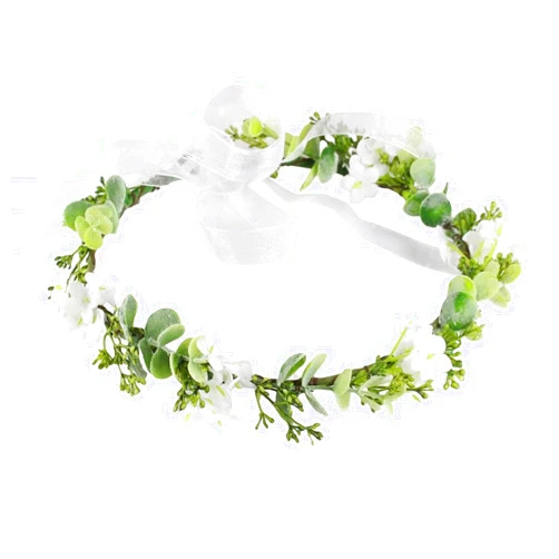 MICREEN Bridal Flower Crown Headband, Girls Floral Headpiece, Women Flower Hair Wreath with Adjustable Ribbon for Wedding Ceremony Party Festival