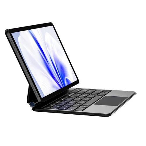 Riwezox Keyboard Case for Samsung Galaxy Tab S10+/ S7+/S8+/S9+/S7 FE/S9FE+ 12.4inch, Case with Keyboard Magnetic Floating Cantilever Stand, Multi-Touch Trackpad, 7 Colors Backlight, 1.6lbs-Black
