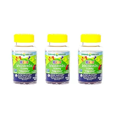 SPRING VALLEY Kids MELATONIN,3 PK,60 Gummies Each