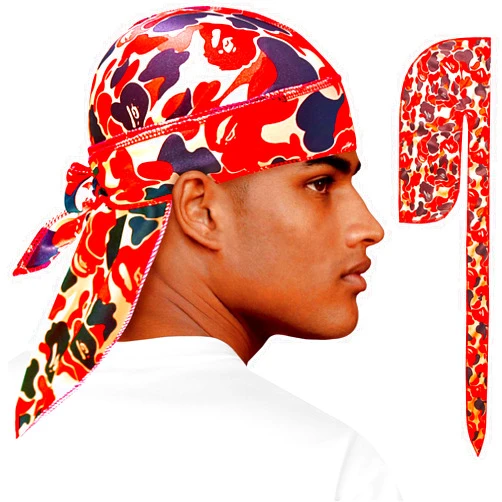 YARWAYER Durag for Men Silk Durag Designer Durag Silk Hair Scarf Wave Cap Fashion Head Scarf Hairwrap