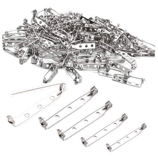 Pretwad Brooch Pin Back 120pcs Bar Pin Back 4 Sizes Clasp Pin Back Brooch Pin Backs for Crafts Badge Name Tag DIY Jewelry Making & Craft