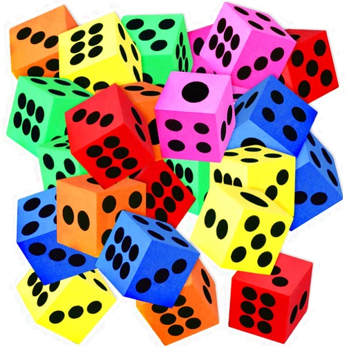 ArtCreativity Foam Dice for Kids, Bulk Set of 48, 1.5 Inch Large Foam Dice Set in Assorted Colors, Great as Foam Dice for Classroom, Casino Party Decorations, and Colored Dice for Board Games