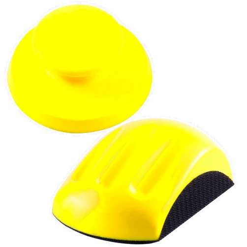 MIDO Professional Abrasive Hook and Loop Hand Sanding Block 5 Inch Mouse and Round Sanding Holder 2 PCS Hand Sanding Pad for Woodworking Hook Backing Sandpaper Holder for Furniture