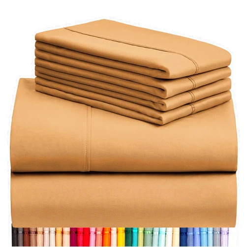 LuxClub 6 PC King Sheet Set, Breathable Luxury Bed Sheets, Deep Pockets 18