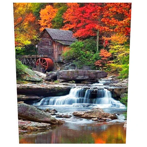 KTHOFCY 5D DIY Diamond Painting Kits for Adults Kids Waterfall Full Drill Embroidery Cross Stitch Crystal Rhinestone Paintings Pictures Arts Wall Decor Painting Dots Kits 15.7X11.8 in
