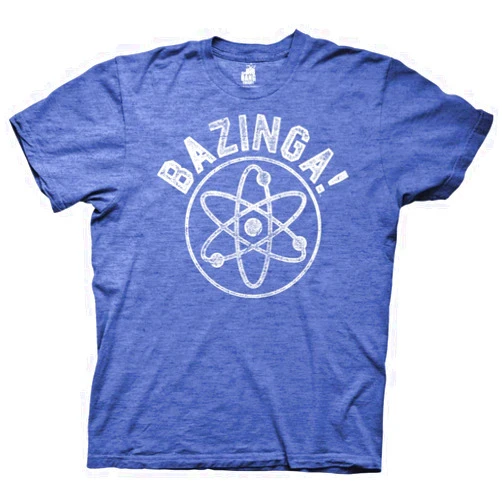 Ripple Junction Big Bang Theory Bazinga Collegiate with Linear Atom Adult T-Shirt