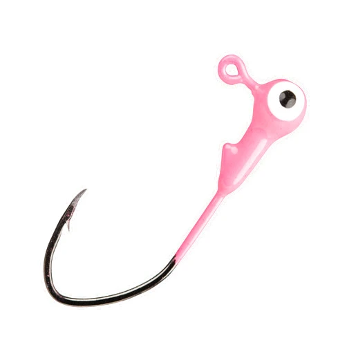 Strike King (MRCJH132S-98) Mr Crappie Jig Head with Slab Slasher Hook Fishing Lure, 98 - Pink, 1/32 oz, #2 Black Nickel Eagle Claw Hook