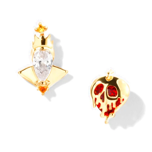 Zokeuli TV Movies Princess Villain Gold-Tone Crystal Stud Earrings, Purple and Black Bird Red Design Earrings Stud