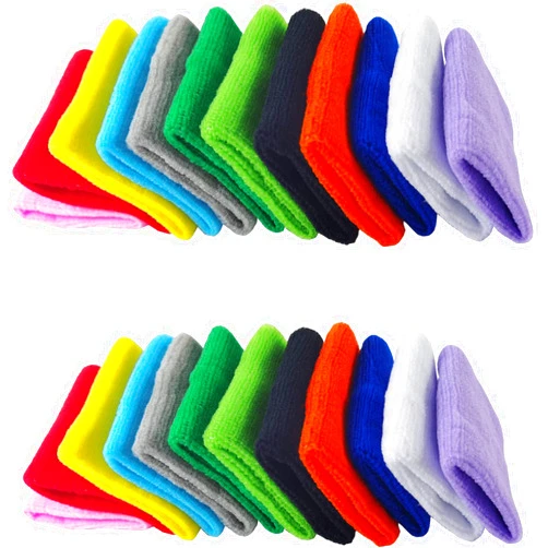 NSBELL 24PCS Colorful Sports Wristbands Cotton Sweatband Wristbands Wrist Sweatbands Wrist Sweat Bands for for Men and Women, Good for Tennis, Basketball, Running, Gym, Working Out (12Pair)